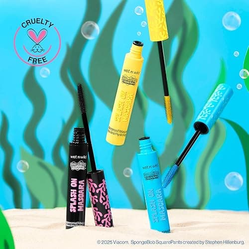 wet n wild SpongeBob Splash On Waterproof Mascara, Bold Black Mascara for Volume, Definition & Long-Lasting Wear, Cruelty Free - Dive Deep thumbnail 4