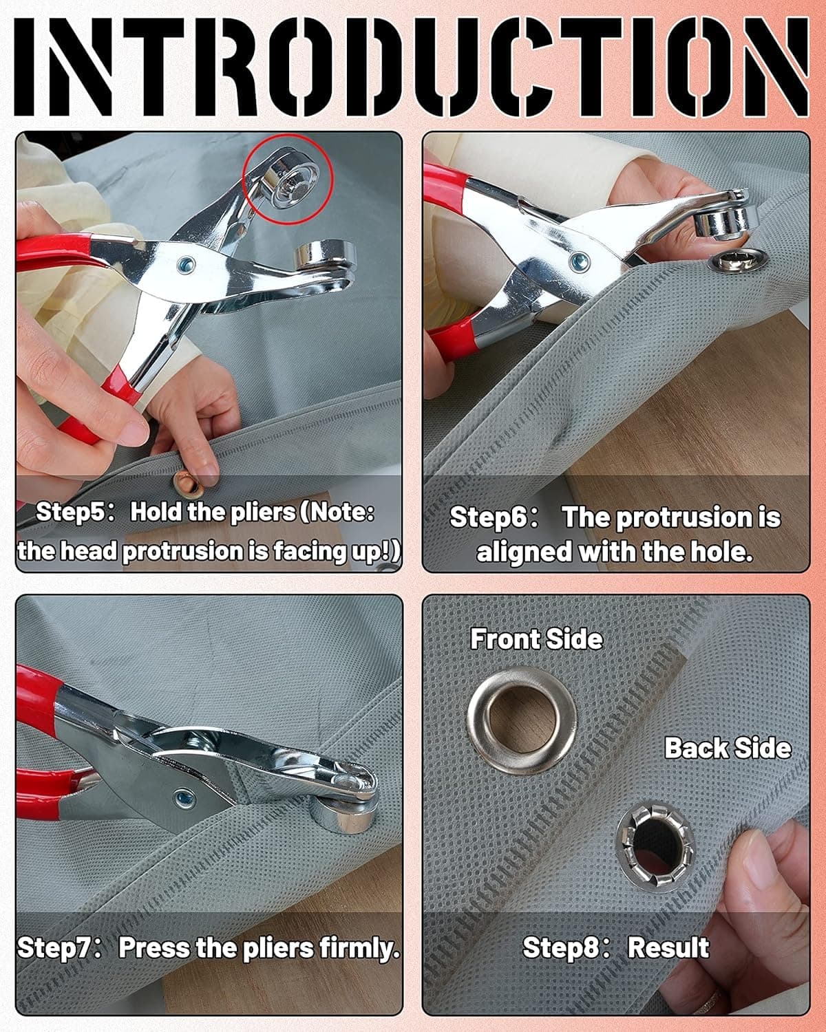 150Pcs 1/2 Inch Grommet Tool Kit, Leather Hole Punch Pliers,Silver Metal Eyelets for Leather, Fabric, Belts & Shoes Repair thumbnail 4