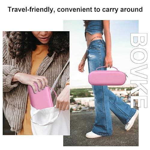 BOVKE Carrying Case for Beats Pill - Portable Bluetooth Speaker, New Beats Pill Wireless Speaker Travel Holder Bag with Extra Mesh Pocket for Charging Cables, Accessories, Pink thumbnail 3