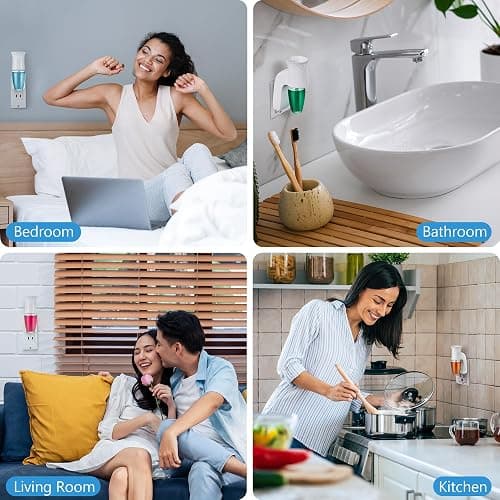 Hohean 2 Pack Wall Fragrance Plug in Compatible with Bath and Body Works WallFlower Fragrances, ETL Certified, Rotatable, Precise Scent Control Fragrance Diffuser Plug for Home, Office (White) - White - 2 thumbnail 7