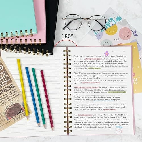 Ouzoustate Lined Spiral Notebook B5 Pink Hardcover Notebooks for Work -7.48" X 10.18" 4 Pack 7MM College Ruled,160 Pages 100GSM Thick Paper for Note Taking School Office Supplies thumbnail 6