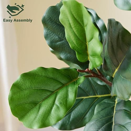 TXABL Artificial Fiddle Leaf Fig Tree,Tall Faux Ficus Lyrata Fake Tree in Pot, Artificial Tree Indoor Decor, Fiddle Leaf Fig Tree Fake Plant for Home Office Living Room Decoration Modern (White, 7FT) thumbnail 4