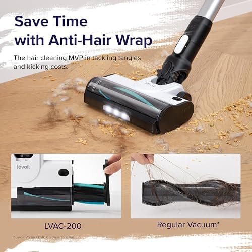 LEVOIT Cordless Vacuum Cleaner, Stick Vac with Tangle-Resistant Design, Up to 50 Minutes, Powerful Suction, Rechargeable, Lightweight, and Versatile for Carpet, Hard Floor, Pet Hair, LVAC-200 thumbnail 2