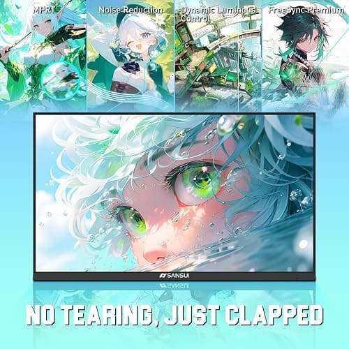 SANSUI Gaming Monitor 27" 1440P 200Hz 180Hz WQHD 2560×1440-AMD FreeSync 1ms DCI-P3 95% Fast IPS Computer Monitor,Height Adjustable Vertical/Horizontal Rotating, 2×DisplayPort/HDMI 丨HDR丨Low Motion Blur thumbnail 5