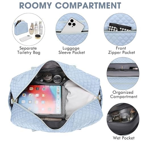 Travel Duffle Bag Weekender for Women - Carry-On Overnight Bag Personal Item Bag with Shoe Compartment & Wet Pocket Large Weekend Tote Bags with Toiletry Bag Hospital Bags for Labor and Delivery thumbnail 4