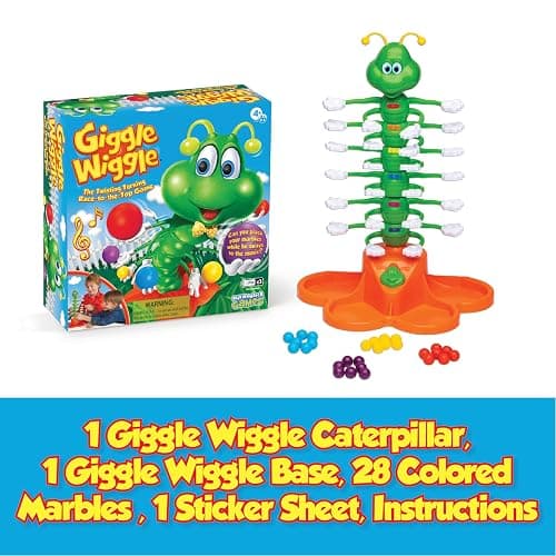 PlayMonster Giggle Wiggle Board Games for Kids, Hand-Eye Coordination, Preschool Games, The Twisting-Turning Race to Get Your Marbles to The Top Game, Ages 4+, Batteries Not Included thumbnail 3
