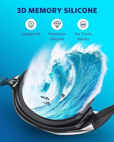 Aegend Swim Goggles, 2 Pack Swimming Goggles No Leaking Adult Men Women Youth thumbnail 5