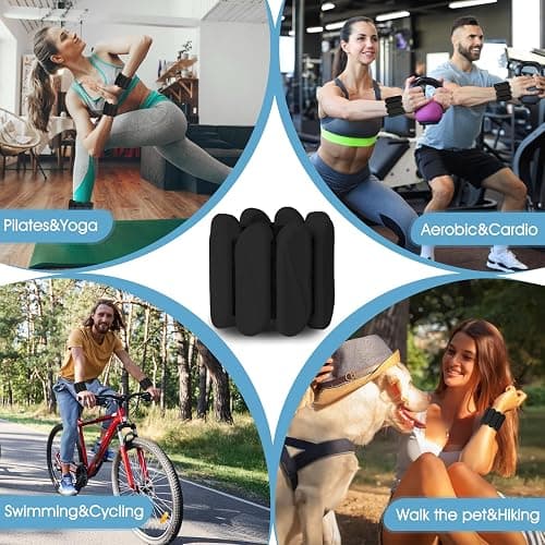 Wrist Weights, 2Pack Wrist Ankle Weights for Women & Men, 2lb Adjustable Silicone Arm and Leg Weighted Bangles(1LBs Each), Fits for Yoga, Pilates, Home Gym, Jogging, Cardio, Strength Training thumbnail 7