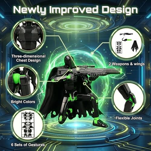 Pthjswj T13 Action Figure Set - (Assembled) 3D Printed Action Figure, Titan 13 Action Figure, Multi-Jointed Movable Dummy 13, Robot Action Figure, Birthday Gifts for Boys, Girls Desktop Decorations thumbnail 3