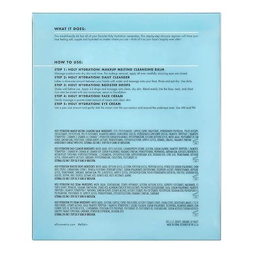 e.l.f. SKIN Holy Hydration! Hydrated Ever After Skincare Mini Kit, Cleanser, Makeup Remover, Moisturiser & Eye Cream For Hydrating Skin, Airplane-Friendly Sizes thumbnail 6