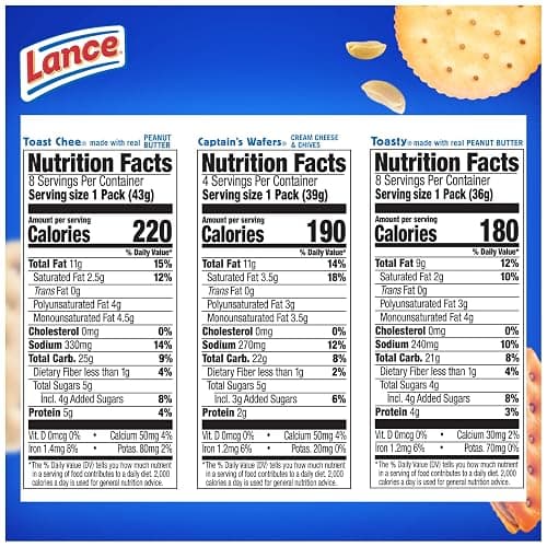 Lance Sandwich Crackers, Variety Pack, 3 Flavors, 20 Individually Wrapped Packs, 6 Sandwiches Each thumbnail 4