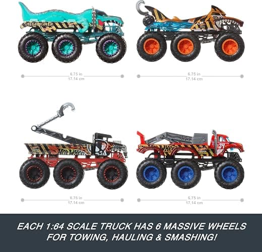 Hot Wheels Monster Trucks Big Rigs, 1:64 Scale Toy Truck with 6 Wheels, Haul or Tow Other Vehicles (Styles May Vary) thumbnail 3