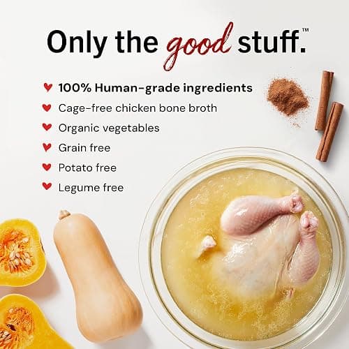 Stella & Chewy's Premium Cage-Free Chicken Bone Broth for Dogs - Joint & Gut Health Support Liquid Food Topper with Collagen & Turmeric, 16 Fl Oz Resealable Pouch thumbnail 4