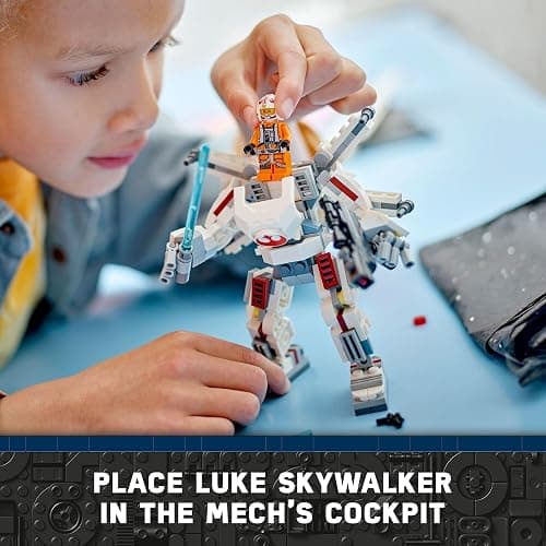 LEGO Star Wars Luke Skywalker X-Wing Mech, Buildable Star Wars Action Figure with Luke Skywalker Toy, Collectible Building Set for Kids, Creative Star Wars Gift for Boys and Girls Ages 6 and Up, 75390 thumbnail 3