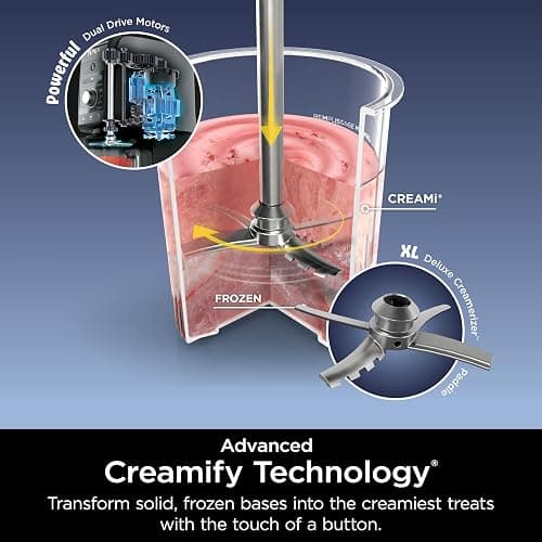 Ninja CREAMi Deluxe Ice Cream & Frozen Treat Maker, Includes (4) Family-Sized 24 oz. Tubs, for Ice Cream, Sorbet, Milkshakes, Frozen Yogurt, & More, 11-in-1, XL Capacity, Silver thumbnail 4