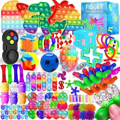 MOZACI Fidget Toys, 120 Pack Fidgets Set Stocking Stuffers for Kids Party Favors Autism Sensory Toy Bulk Adults Kids Boys Girls Teens Stress Autistic ADHD Anxiety Carnival Treasure Classroom Prizes - 120 thumbnail 5