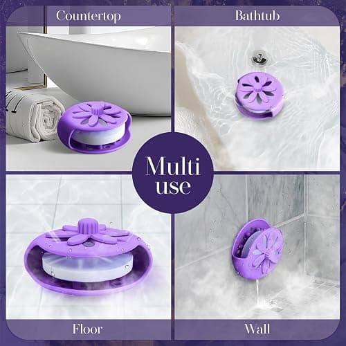 SHARLOVY Purple Shower Steamers Tray, Big Suction Cup Shower Steamer Tablet Holder Dish for Long Lasting Use, Flake Bath Bombs Container, Adornment Household Supply Car Decoration Yoga Decor thumbnail 9