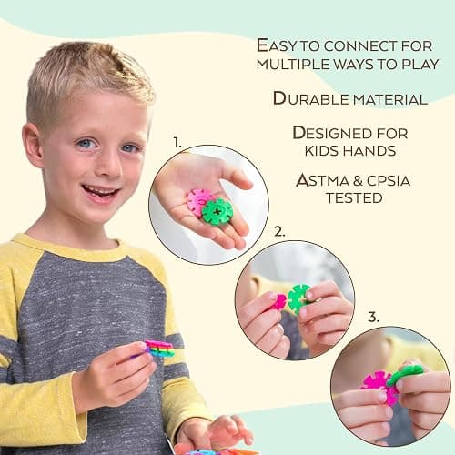 TOYLI Smart Coins 500 Pieces Interlocking Discs Set, Kids STEM Toys, Kindergarten Classroom Must Haves thumbnail 6