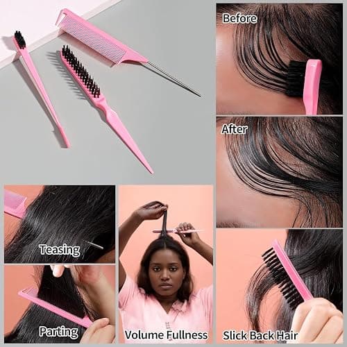 SWEET VIEW Hair Wax Stick & Slick Back Hair Brush for Tame Flyaways, Frizz, Sleek Ponytails, Buns | Pomade/Balm/Gel Stick for Woman, Styling Accessories for Girls thumbnail 7
