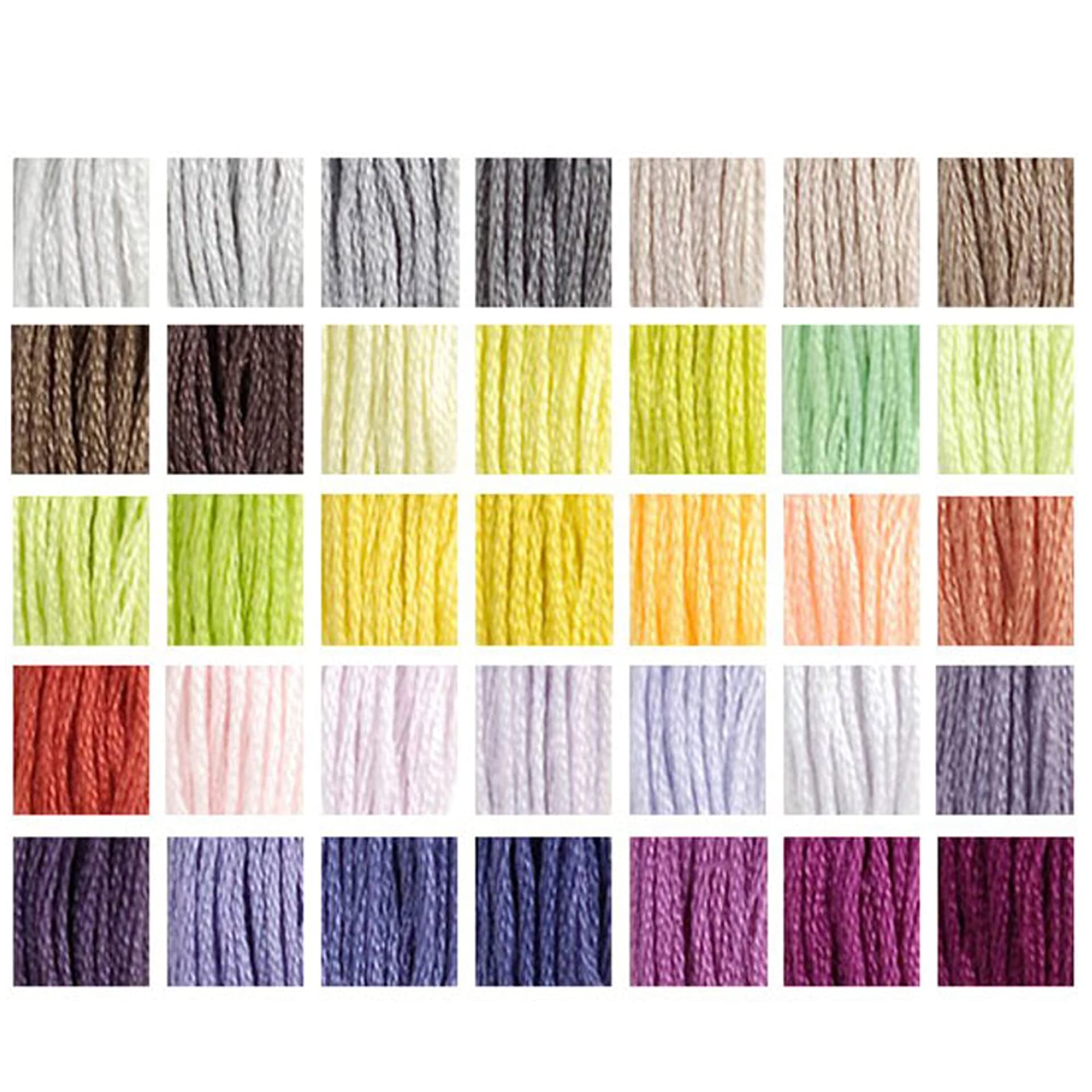 DMC Embroidery Floss Pack,35 Colors Assortment with Collector Tin,DMC Embroidery Thread Kit Bundle with DMC Needle Threader. Cotton Cross Stitch Supplies. Premium Quality String,Pastel Yarn Set. thumbnail 7