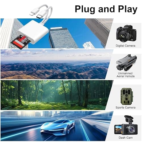 Loydia SD Card Reader, 2 in 2 USB C to Micro-SD Card Viewer Reader, Type C OTG Adapter Lightning Memory Card Adapter, Dual Slot for SD/MicroSD/SDHC/SDXC, Plug and Play thumbnail 4