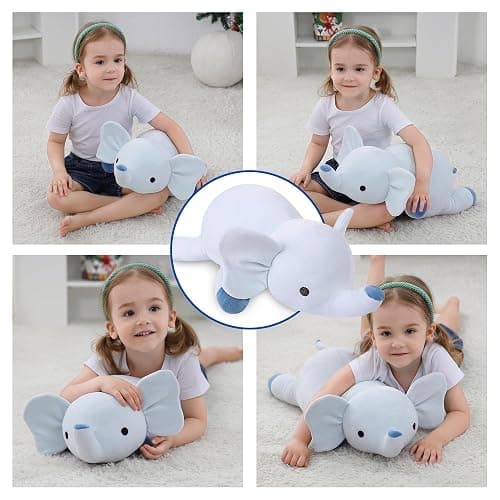 WeBingo Weighted Stuffed Animals, 24" Weighted Elephant Plush Toy 4.2 Lb Soft Pillow Cute Giant Plushie Gifts for Kids & Adults(Elephant) thumbnail 5