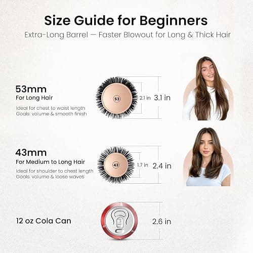 AIMIKE Round Brush for Blow Out, Extra Long Round Hair Brush w/Nano Thermal Ceramic & Ionic Tech, for Blow Drying & Styling, Curling and Shine - Barrel 1.7 inch thumbnail 8