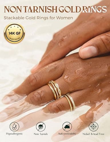 Gold Stackable Rings thumbnail 2