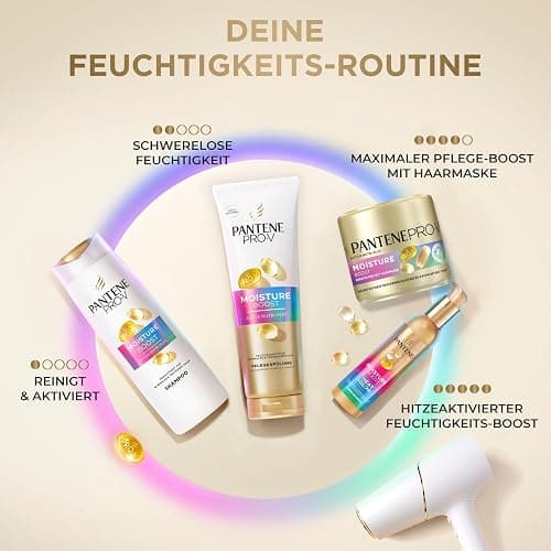 Pantene Pro-V Moisture Boost Heat & Glow Leave-In-Creme 135ml. Schützt vor Luftfeuchtigkeit, Frizz und Hitze. Mit Hitzeaktivierter Pro-V Formel. Anhaltende Weichheit und Glanz Ohne zu Beschweren thumbnail 6