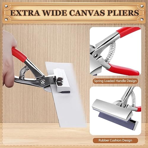 Heavy Duty Stretching Canvas Pliers with Tack Puller & Staple Remover, and 3 in 1 Staple Gun with 600 Staples, Falling in Art Canvas Pliers Canvas Stretcher Pliers for Stretching Canvas Oil Painting thumbnail 4