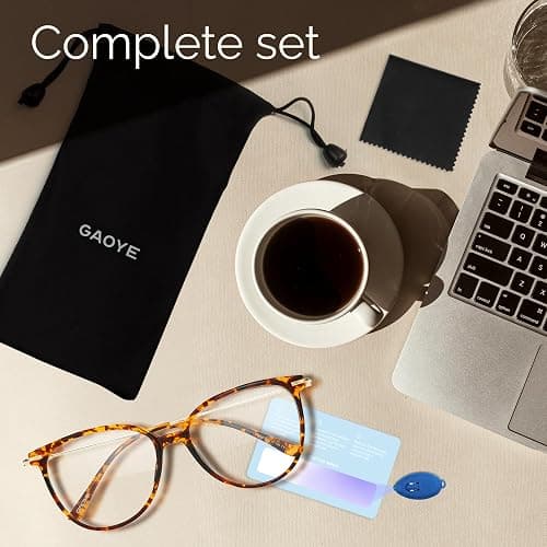 Gaoye Blue Light Blocking Glasses - Trending Round TR90 Frames, Metal Arms, UV400 Protection - Matching Soft Case thumbnail 7