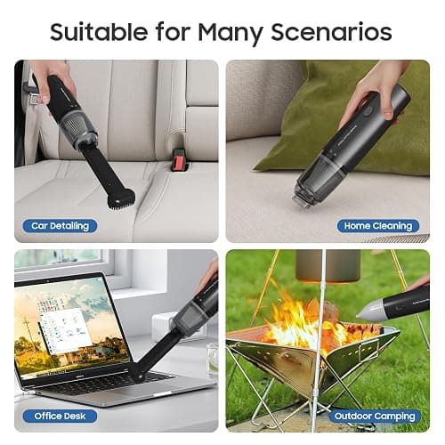 A9life Handheld Vacuum Cordless, Car Vacuum Cleaner Portable with HEPA Filter, 2 Suction Modes, Mini Hand Held Vacuum Rechargeable for Car, Home, Pet Hair, Office, Desk, Keyboards (Black) thumbnail 4