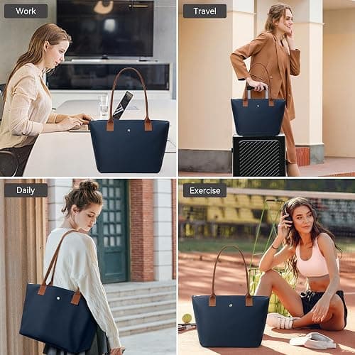 KALIDI Tote Bag for Women Nylon Top-Handle Purse,Shoulder Hobo handBag with Zipper Leisure Foldable Weekend thumbnail 7