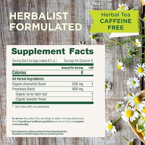 Traditional Medicinals Organic, Chamomile & Lavender - Chamomile Tea Supporting Stress Relief and Relaxation - Kosher, Non-GMO, Caffeine-Free, Compostable - 16 Tea Bags thumbnail 2