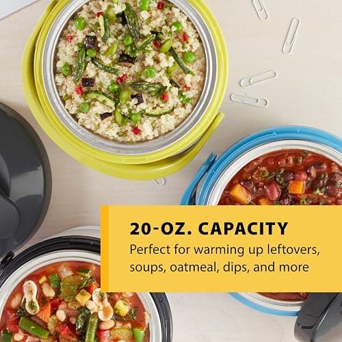 Crock-Pot Electric Lunch Box, Portable Food Warmer for On-the-Go, 20-Ounce, Grey/Lime thumbnail 3