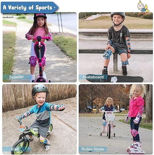 Soft-Style Kids Knee and Elbow Pads with Bike Gloves, Flexible Impact-Resistant Gear for Ages 2-11, Designed for Balance Bikes, Roller-Skating, and Skateboarding - Small - (2nd Gen) Snow Camo thumbnail 6