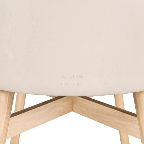 babyletto x GATHRE Capsule Bassinet in Vegan Ivory Leather, Wipeable & Water Resistant thumbnail 7