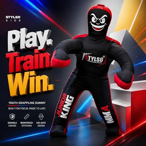 Unfilled Wrestling Dummy for Kids – Youth Grappling Dummy BJJ, MMA, Jiu Jitsu & Judo Training Partner – Durable Martial Arts Practice Buddy thumbnail 3