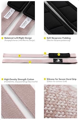 Fitgriff® Zughilfen (gepolstert) für Krafttraining, Bodybuilding, Fitness - Kreuzheben Gurte - Lifting Straps - für Frauen und Männer thumbnail 3