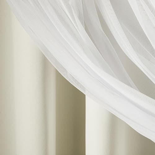 TOWN & COUNTRY LUXE Talia Double Layer Indoor Curtains, Sheer and Room Darkening Blackout, Grommet Top, Energy Efficient, 2-Pack Set, 52"x96", Vanilla thumbnail 6
