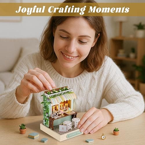 Flever Dollhouse Miniature DIY House Kit Creative Room with Furniture for Romantic Artwork Gift (Dessert Time) thumbnail 5