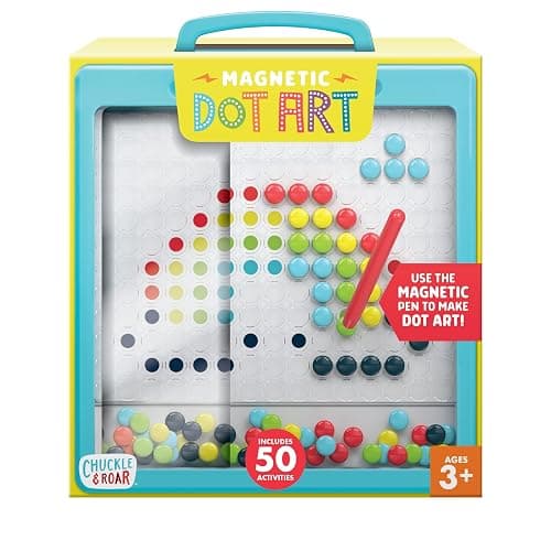 Chuckle & Roar - Magnetic Dot Art Designer - Kids Color by Number Toy - Mess Free Stencil Art for preschoolers - Magnetic Pen and Stencils Included thumbnail 2
