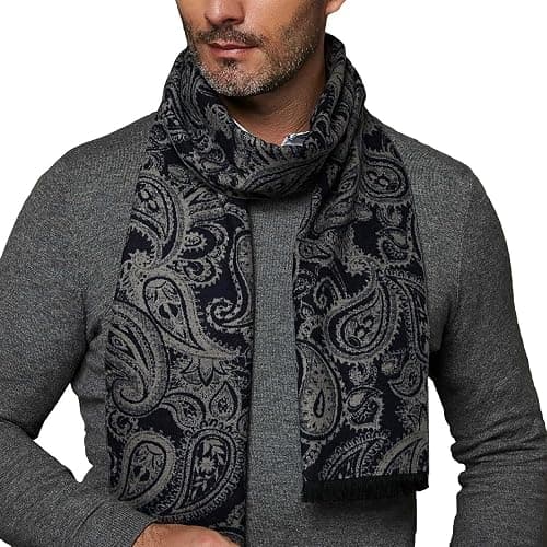 CUDDLE DREAMS Men's Silk Scarves for Winter, 100% Mulberry Silk Brushed, Luxuriously Soft & Warm, Decent Box Packed - Image 1