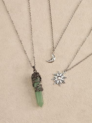 Sacina Gothic Emo Grunge Crescent Moon Choker, Moon Sun Star Choker Necklace, Goth Gothic Necklace, Halloween Christmas Jewelry Gift for Women thumbnail 6