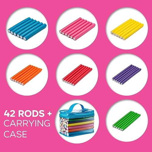 Tifara Beauty Salon Heatless Flexible Hair Rollers Curlers 42-pack 7" Soft Foam Flexi Twist Curling Rods for Short Long Hair thumbnail 2