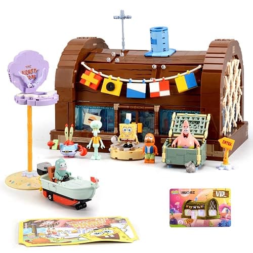 Toy Building Brick Blocks Toys Sets Display Box kit Action Figures Pineapple House Patrick Stone Star Home for Boys and Girls Kids Age 2-4, 3-5, 5-7, 8-12 Fans STEM Gift (2718 pcs) - Image 1