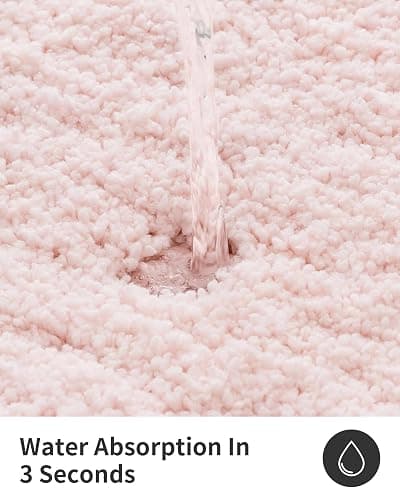 ILANGO Pink Bathroom Rugs 24" × 17" Non Slip & Super Absorbent Extra Thick Soft, Washable Bath Mat for Floor, Non Shedding Microfiber Plush Holiday Bath Rug with Rubber for Shower Sink thumbnail 4