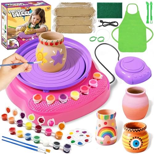 Pottery Wheel for Kids, Arts and Crafts for Kids Ages 8-12, Crafts for Girls 8-12, Complete DIY Clay Wheel Pottery Kit for Beginners, Kid Crafts Gifts for Girl Toys Ages 8 9 10 11 12 Year Old Birthday - Image 1