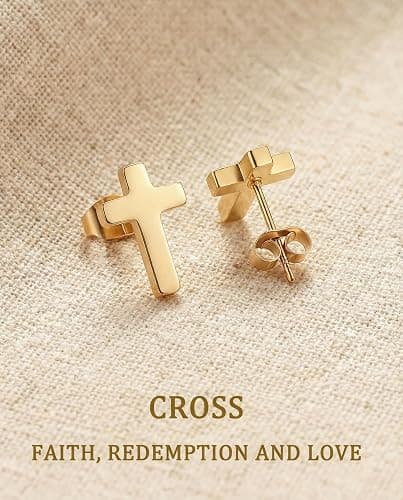 Hypoallergenic Cross Earrings for Women & Girl, Christian Religious Easter Gift Jewelry Gift with Meanningful Quote Card & Gift Pouch thumbnail 3