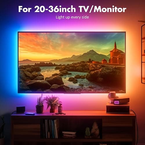 Maylit ICRGB TV LED Backlight, App Control LED Lights for 20-36in TV/Monitor, Music Sync Color Changing TV LED Strip Lights for Home Decor, USB Powered Gaming Accessories Lights for Bedroom Room Decor - ICRGB (App & Remote Control) - 8.2FT for 20''-36'' TV/Monitor thumbnail 7